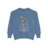 Black and Tan Coonhound Mom Sweatshirt, Blue Jean, front view