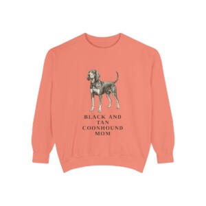 Black and Tan Coonhound Mom Sweatshirt, Terracotta, front view