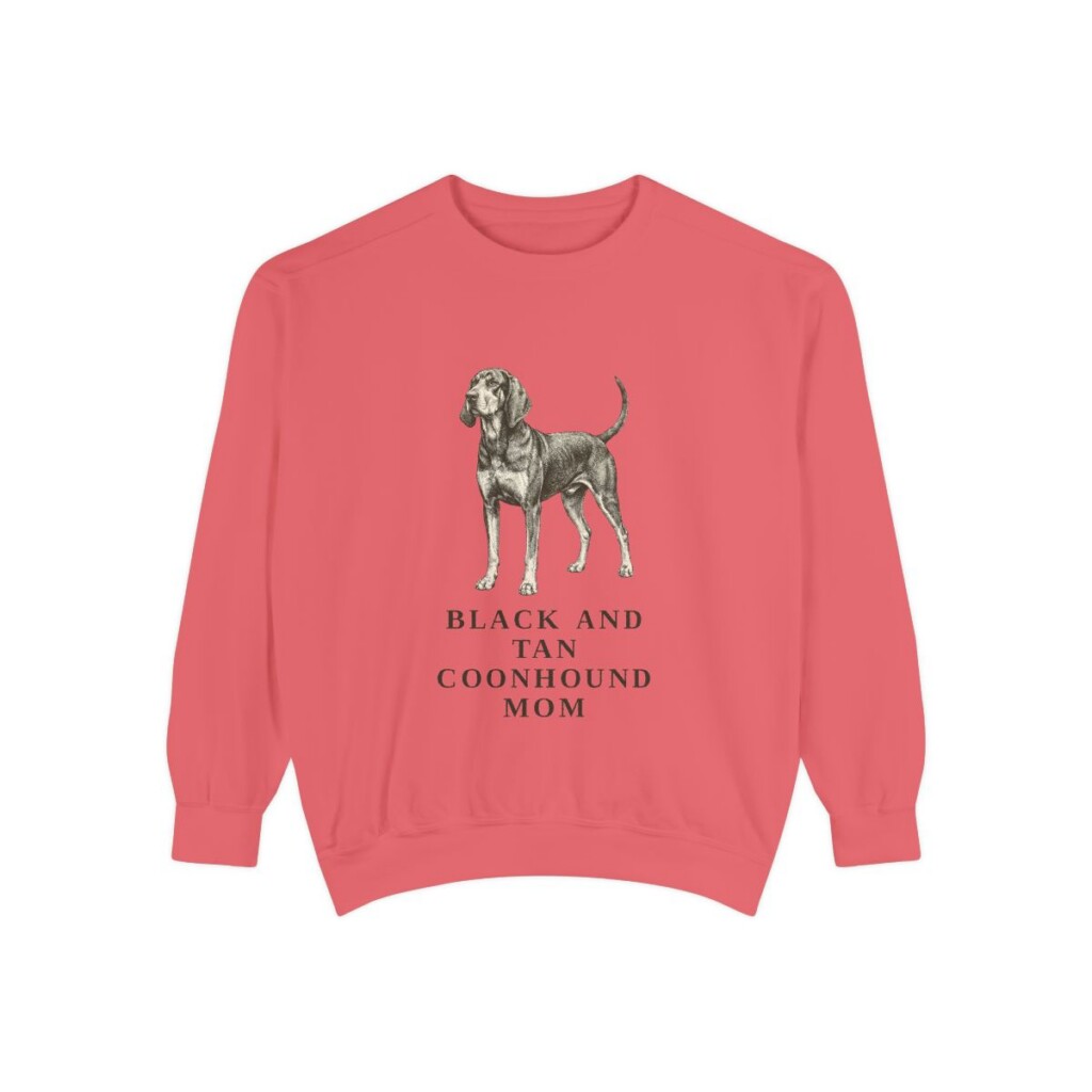 Black and Tan Coonhound Mom Sweatshirt, Watermelon, front view