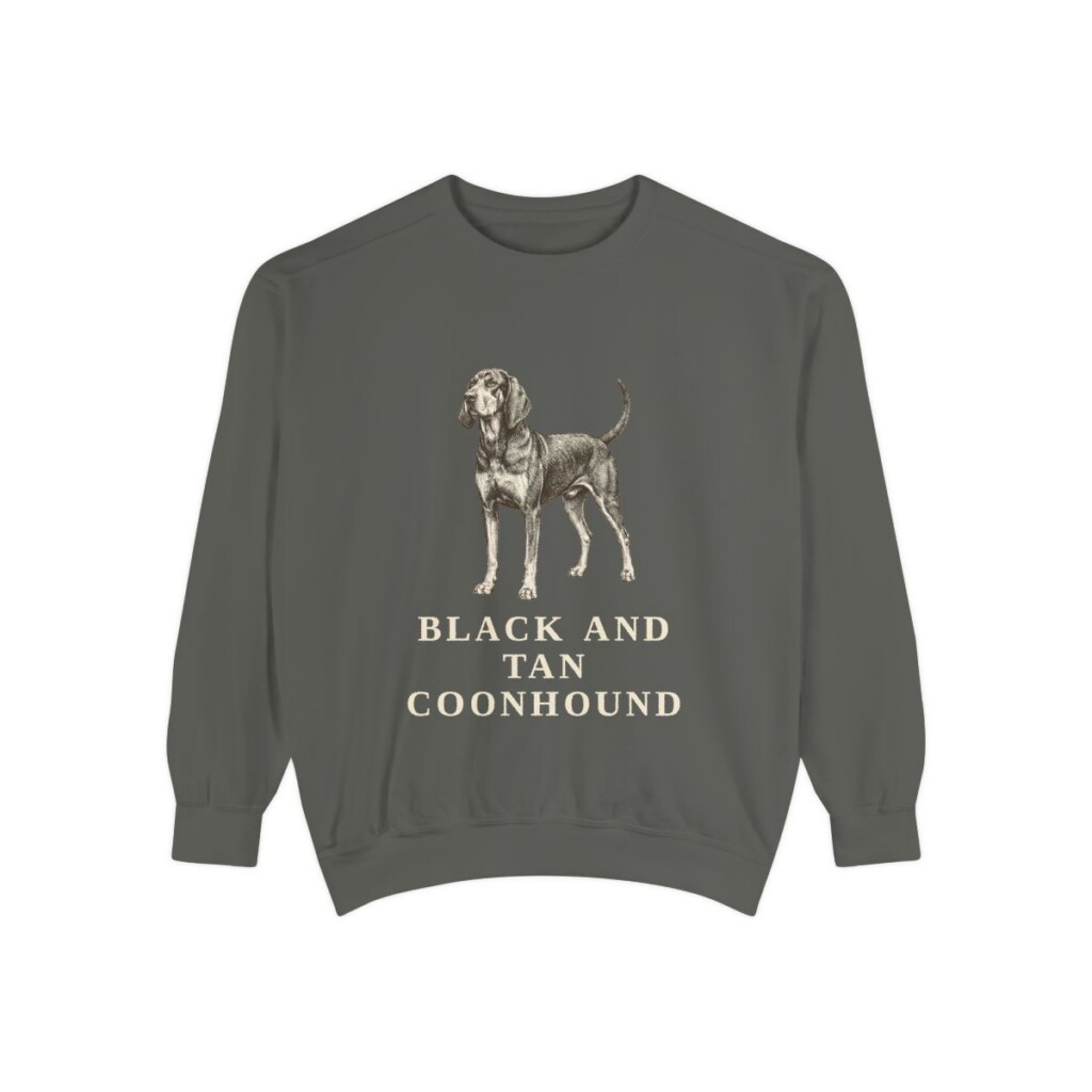 black-and-tan-coonhound-sweatshirt-pepper Black and Tan Coonhound Sweatshirt, Pepper, front view