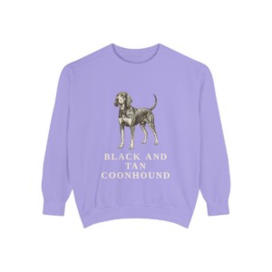 Black and Tan Coonhound Sweatshirt, Violet, front view