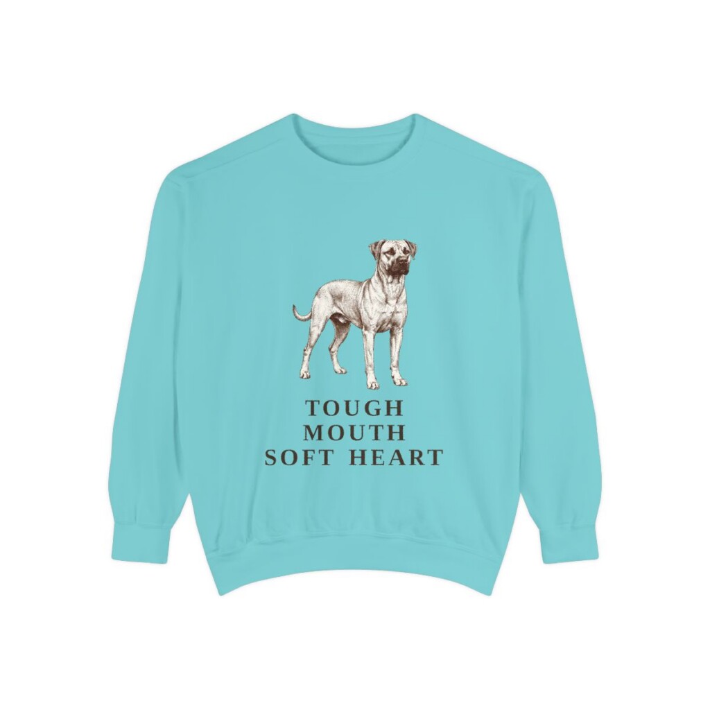 Black Mouth Cur Humor Sweatshirt, Chalky Mint, front view