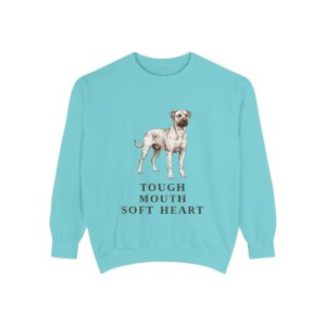 Black Mouth Cur Humor Sweatshirt, Chalky Mint, front view