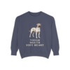 Black Mouth Cur Humor Sweatshirt, Denim, front view