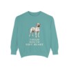 Black Mouth Cur Humor Sweatshirt, Seafoam, front view