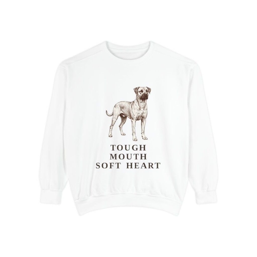 Black Mouth Cur Humor Sweatshirt, White, front view