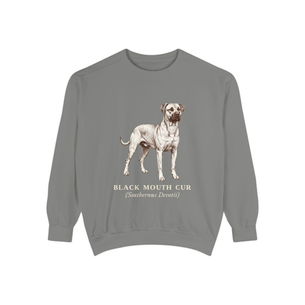 Black Mouth Cur Latin Sweatshirt, Grey, front view
