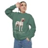 Black Mouth Cur Latin Sweatshirt, Light Green, person 2 context