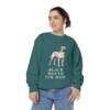 Black Mouth Cur Mom Sweatshirt, Blue Spruce, person 2 front