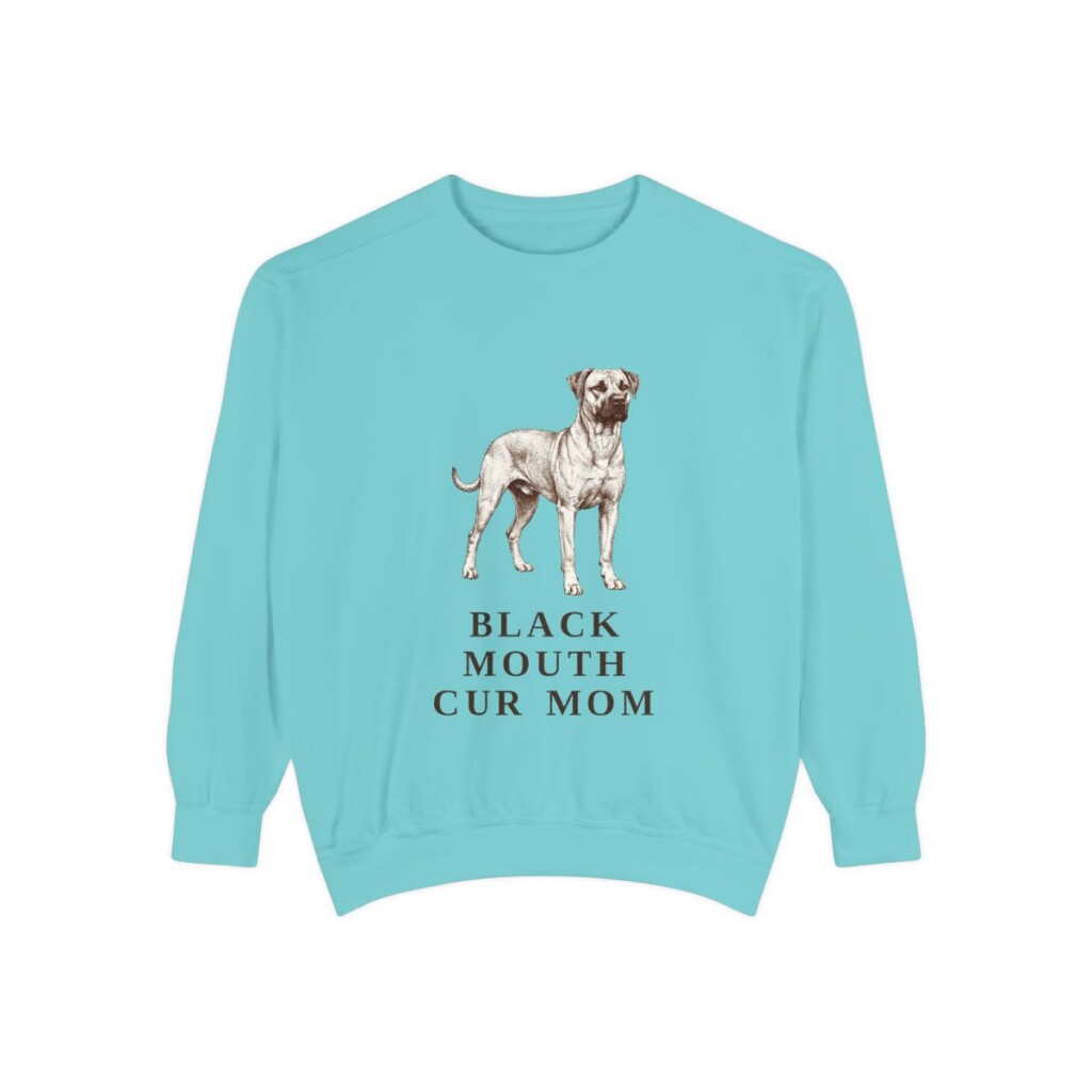Black Mouth Cur Mom Sweatshirt, Chalky Mint, front view