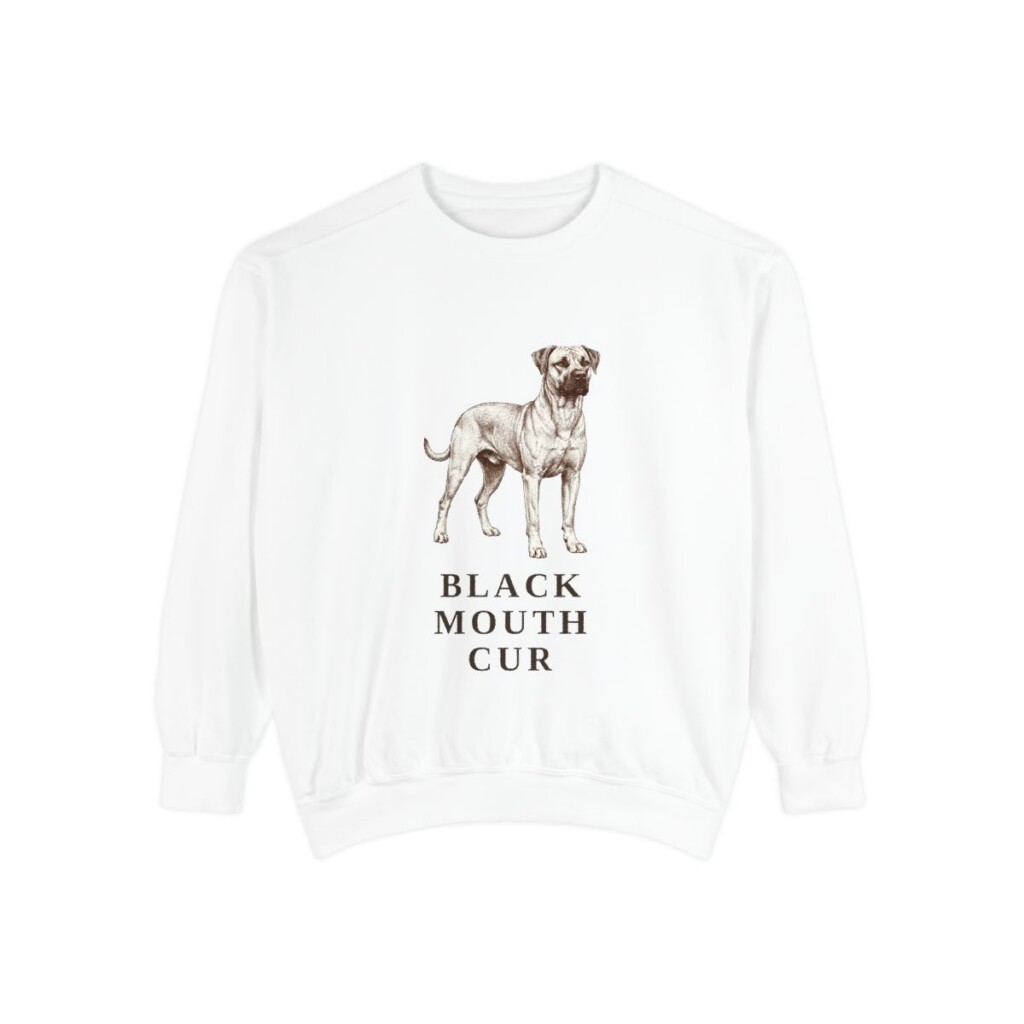 Black Mouth Cur Sweatshirt, White, front view