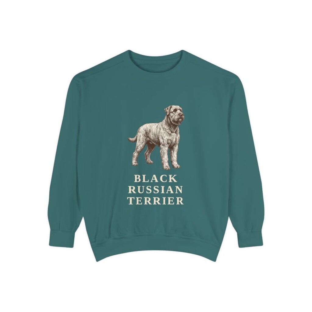 Black Russian Terrier Sweatshirt, Blue Spruce, front view