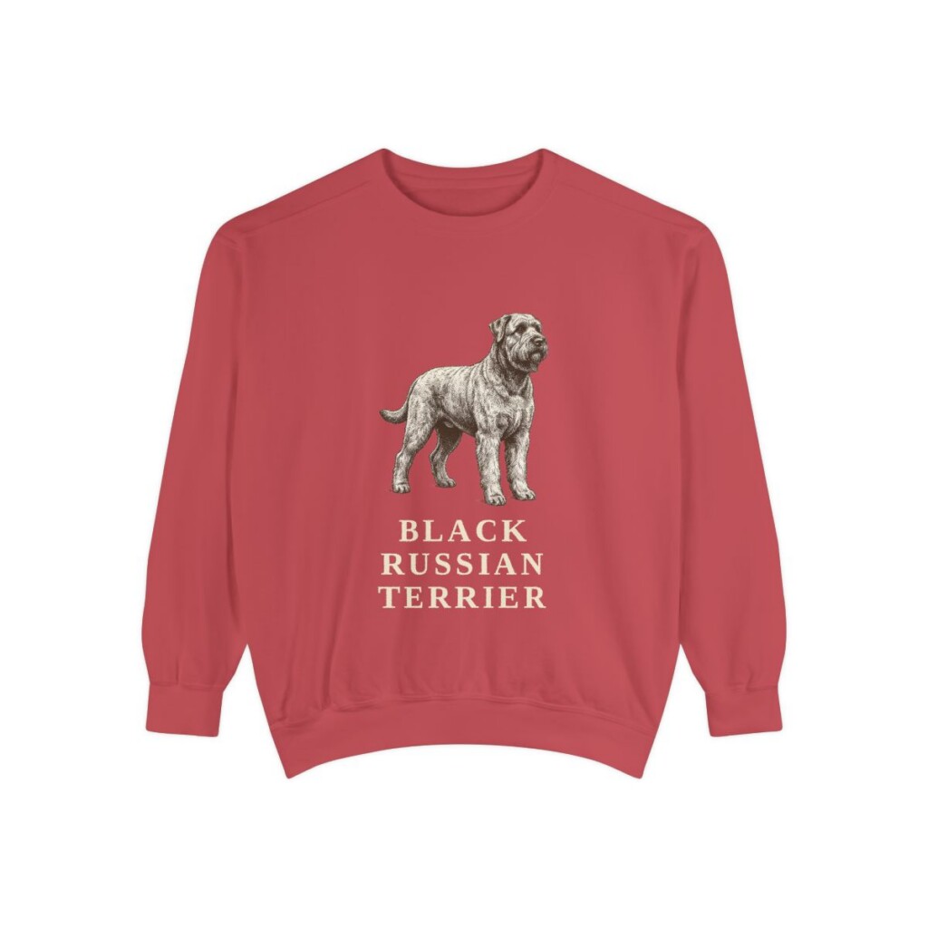 Black Russian Terrier Sweatshirt, Crimson, front view