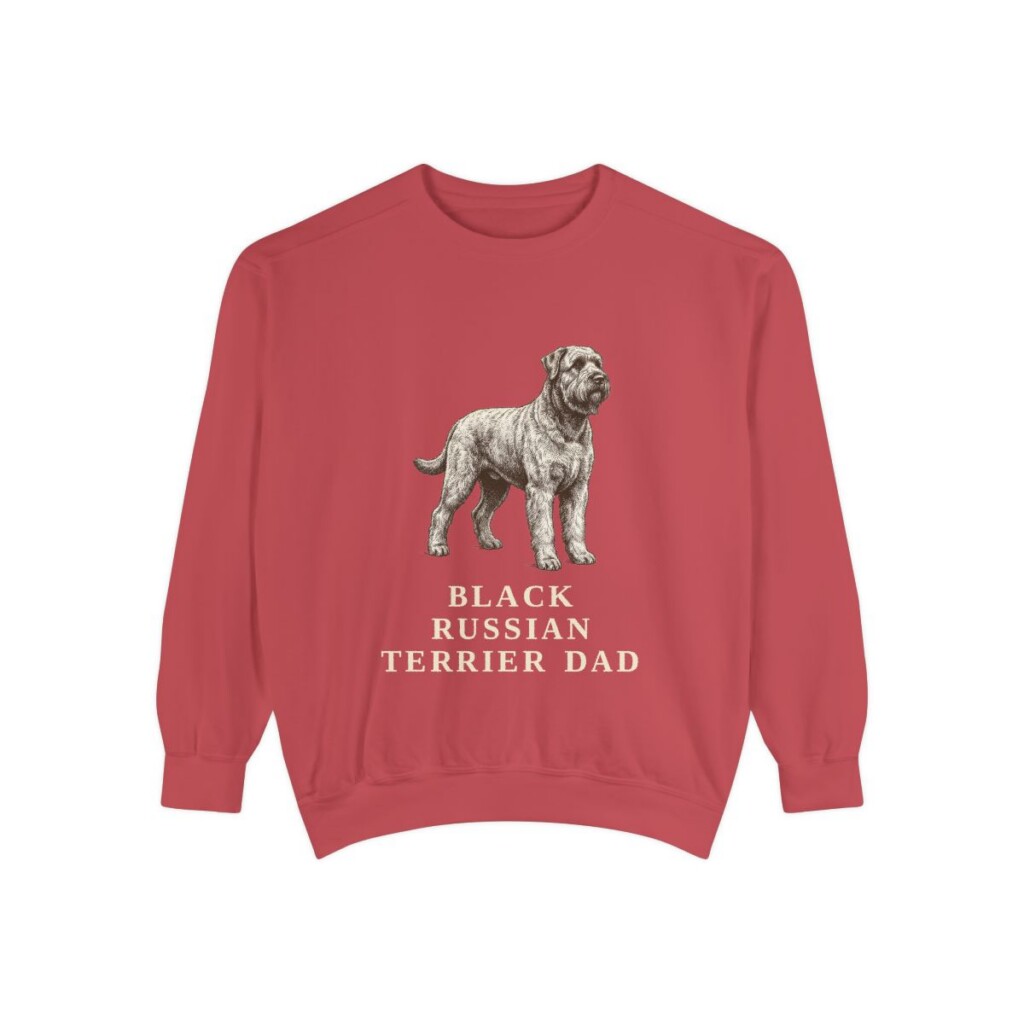 Black Russian Terrier Dad Sweatshirt, Crimson, front view