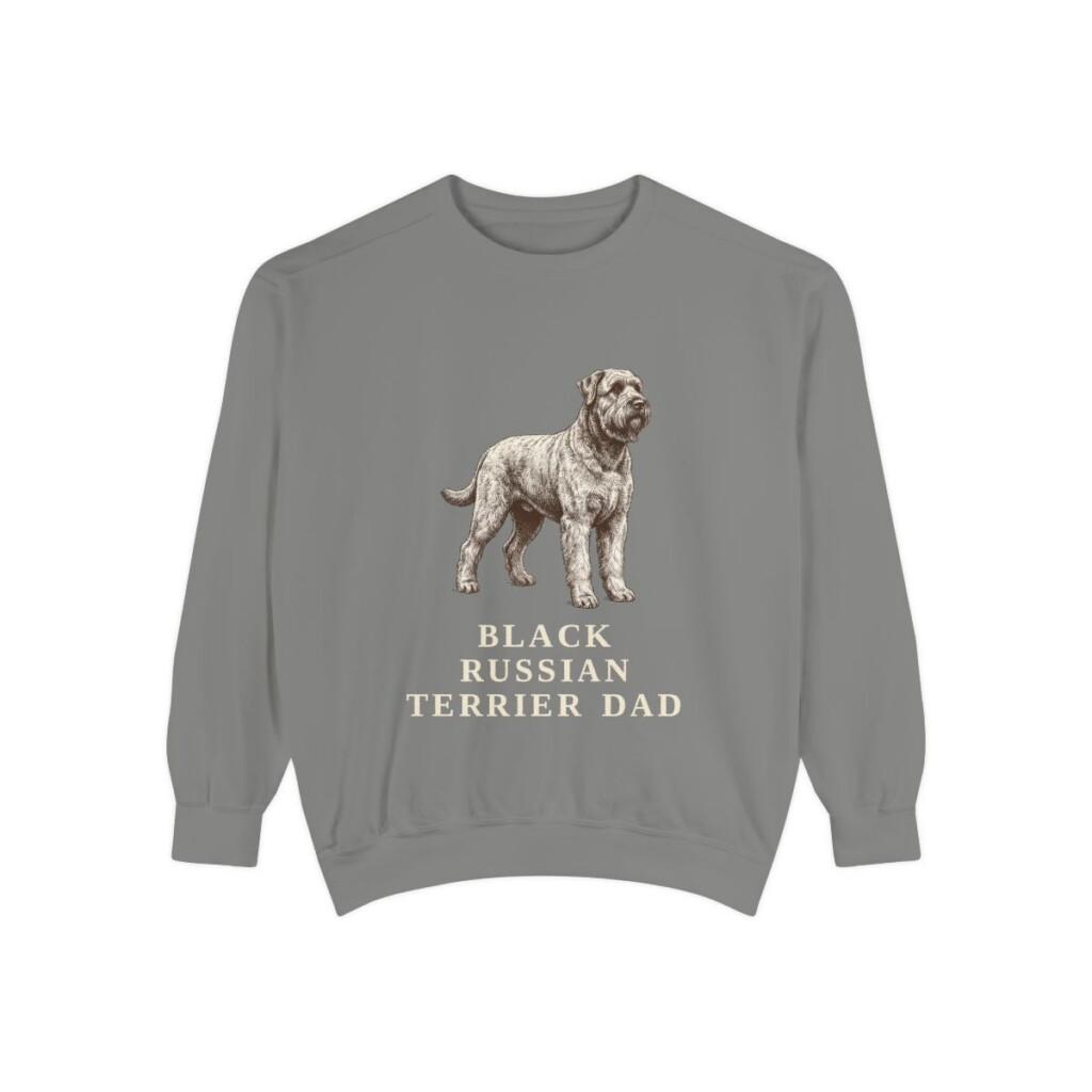 Black Russian Terrier Dad Sweatshirt, Grey, front view