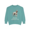 Black Russian Terrier Dad Sweatshirt, Seafoam, front view