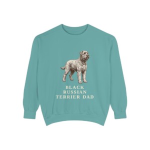 Black Russian Terrier Dad Sweatshirt, Seafoam, front view
