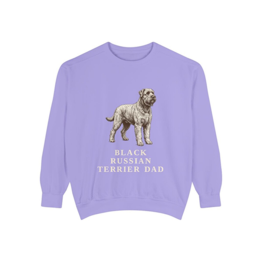 Black Russian Terrier Dad Sweatshirt, Violet, front view