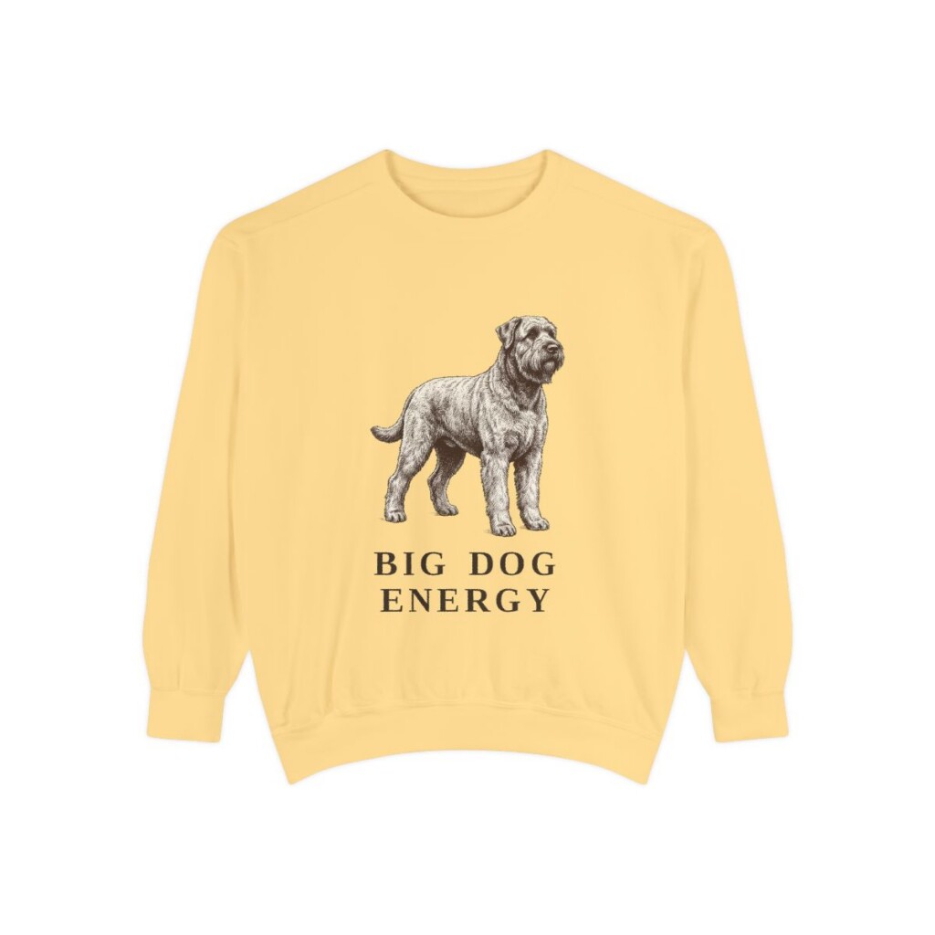 Black Russian Terrier Humor Sweatshirt, Butter, front view