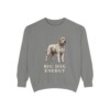 Black Russian Terrier Humor Sweatshirt, Grey, front view