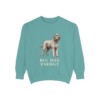 Black Russian Terrier Humor Sweatshirt, Seafoam, front view
