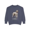 black-russian-terrier-sweatshirt-latin-denim Black Russian Terrier Latin Sweatshirt, Denim, front view