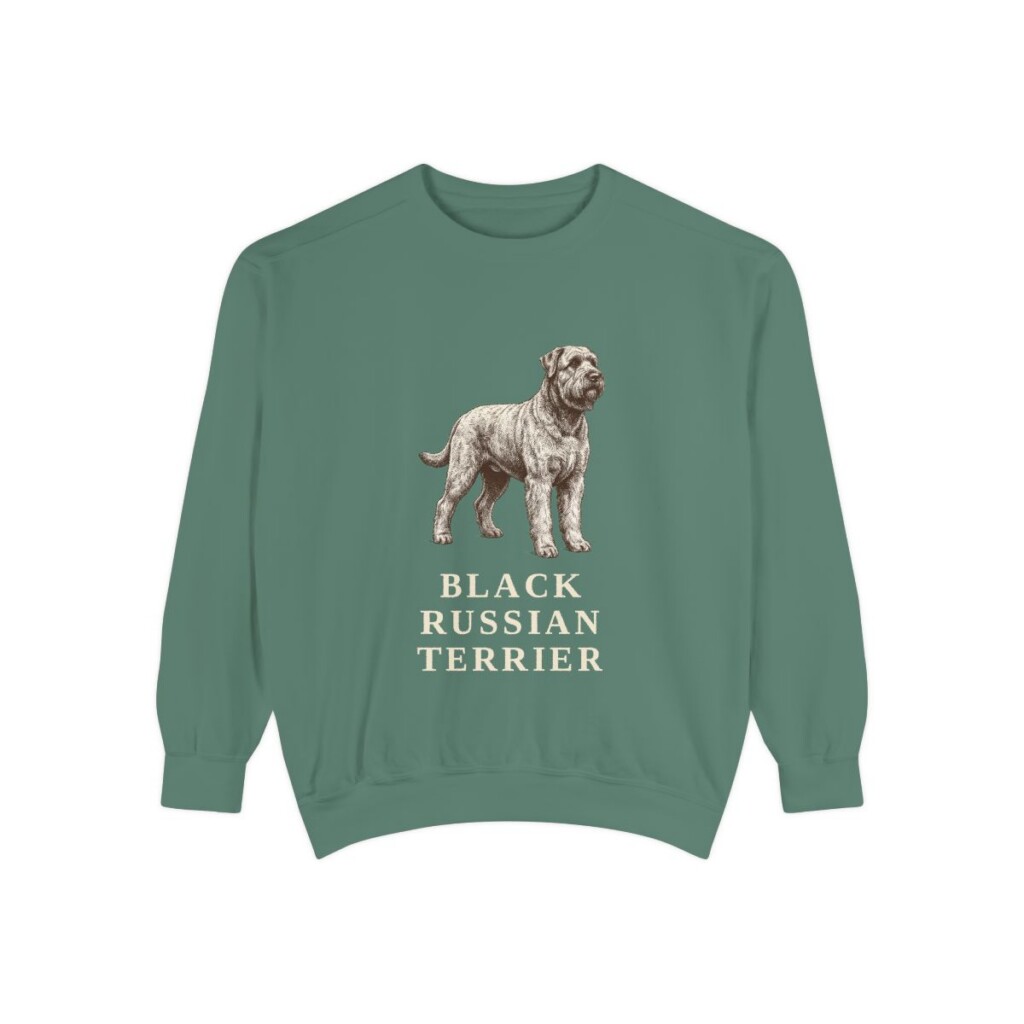 Black Russian Terrier Sweatshirt, Light Green, front view