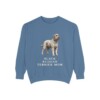 Black Russian Terrier Mom Sweatshirt, Blue Jean, front view