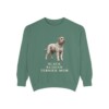 Black Russian Terrier Mom Sweatshirt, Light Green, front view