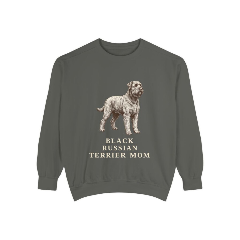 Black Russian Terrier Mom Sweatshirt, Pepper, front view