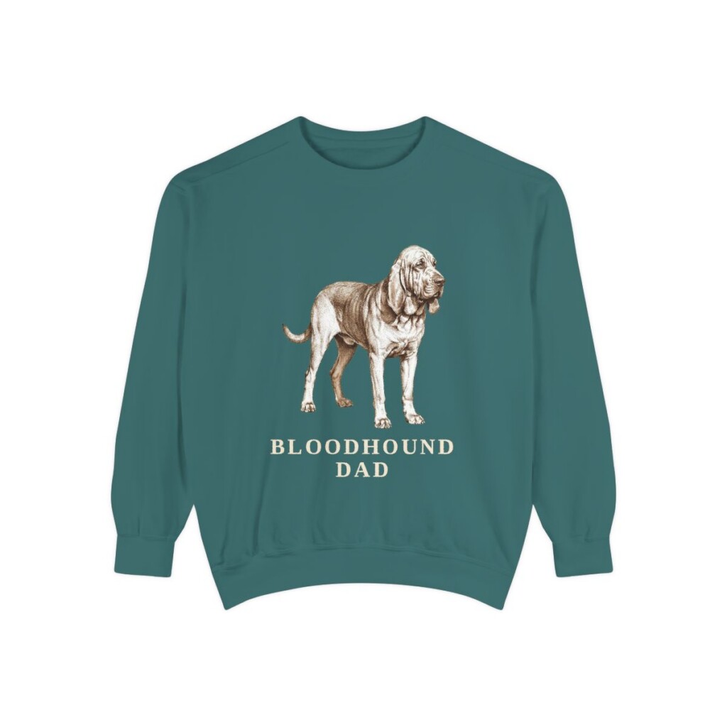 Bloodhound Dad Sweatshirt, Blue Spruce, front view