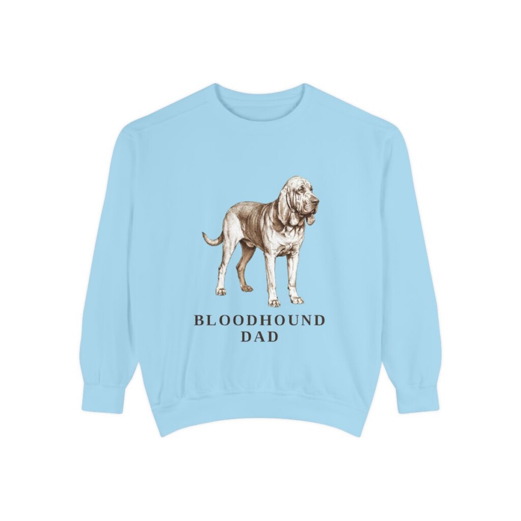 Bloodhound Dad Sweatshirt, Chambray, front view