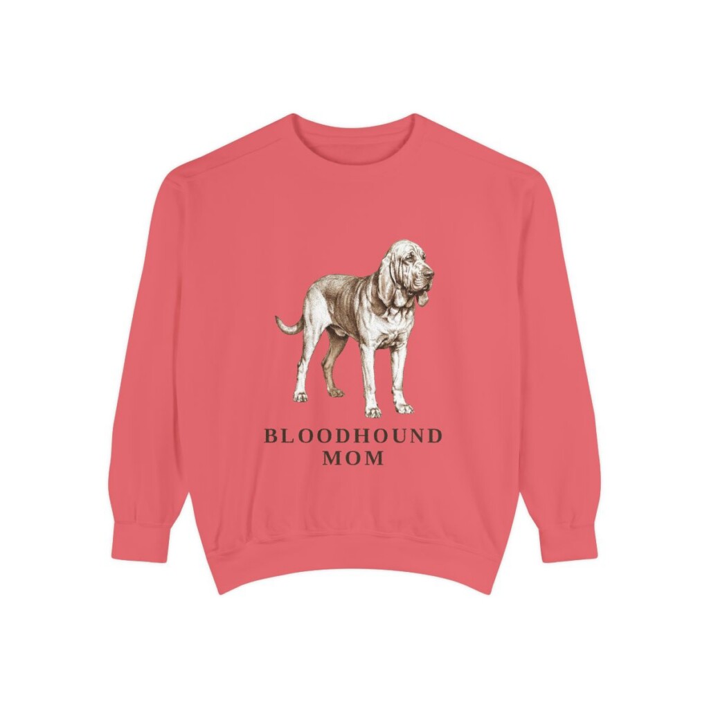 Bloodhound Mom Sweatshirt, Watermelon, front view