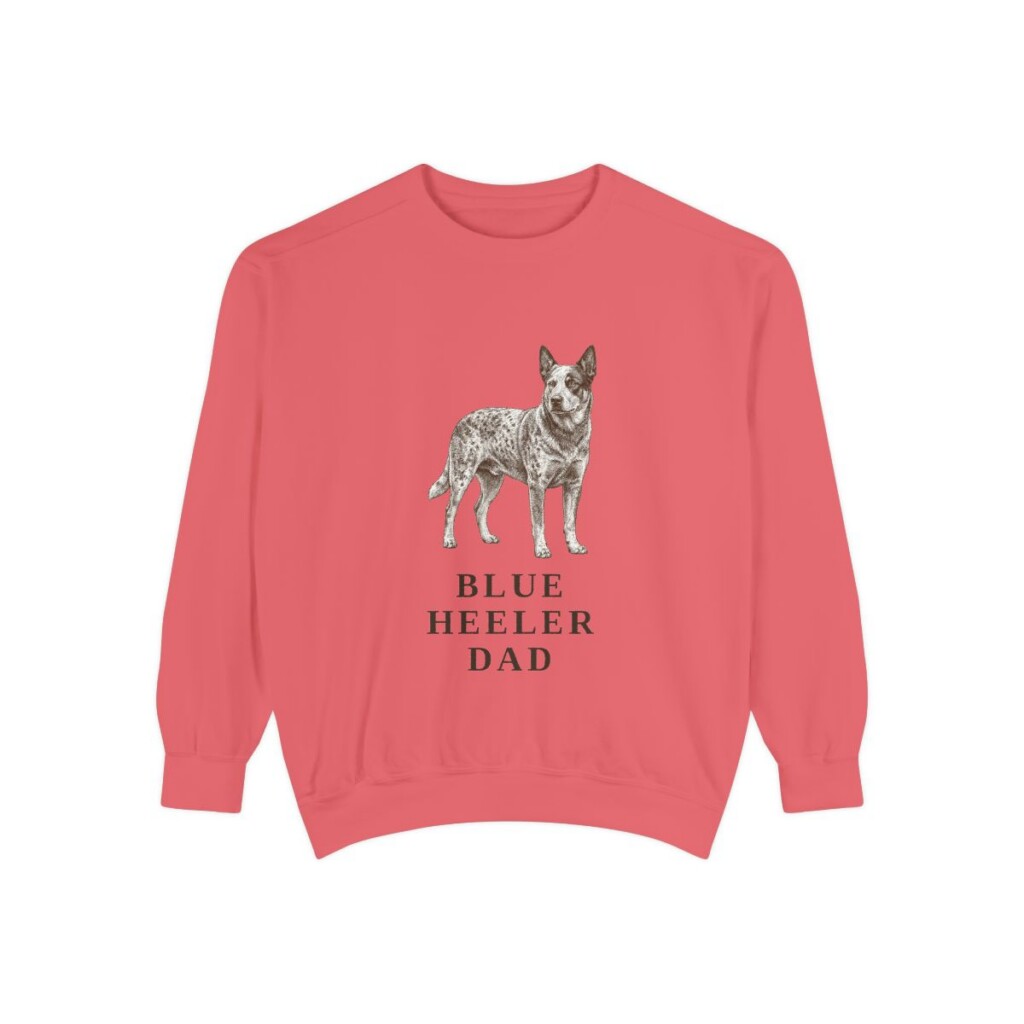 blue-heeler-sweatshirt-dad-watermelon Blue Heeler Dad Sweatshirt, Watermelon, front view