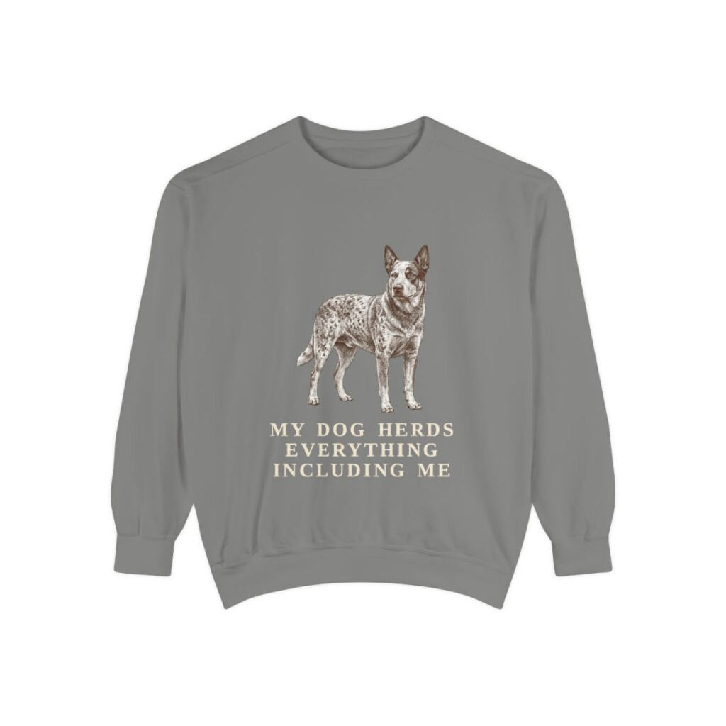 Blue Heeler Humor Sweatshirt, Grey, front view
