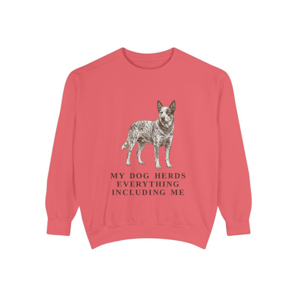 Blue Heeler Humor Sweatshirt, Watermelon, front view