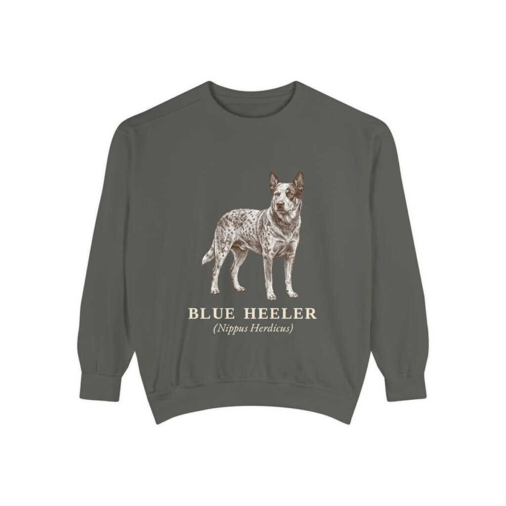Blue Heeler Latin Sweatshirt, Pepper, front view