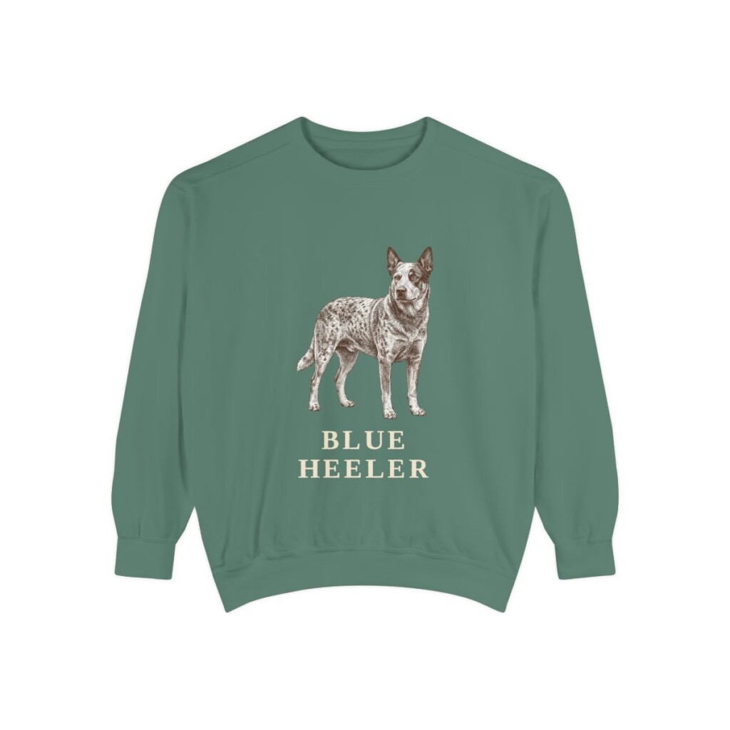 Blue Heeler Sweatshirt, Light Green, front view