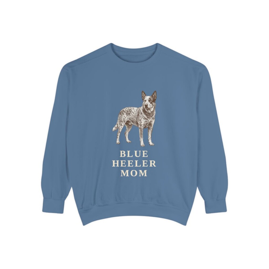 blue-heeler-sweatshirt-mom-blue-jean Blue Heeler Mom Sweatshirt, Blue Jean, front view
