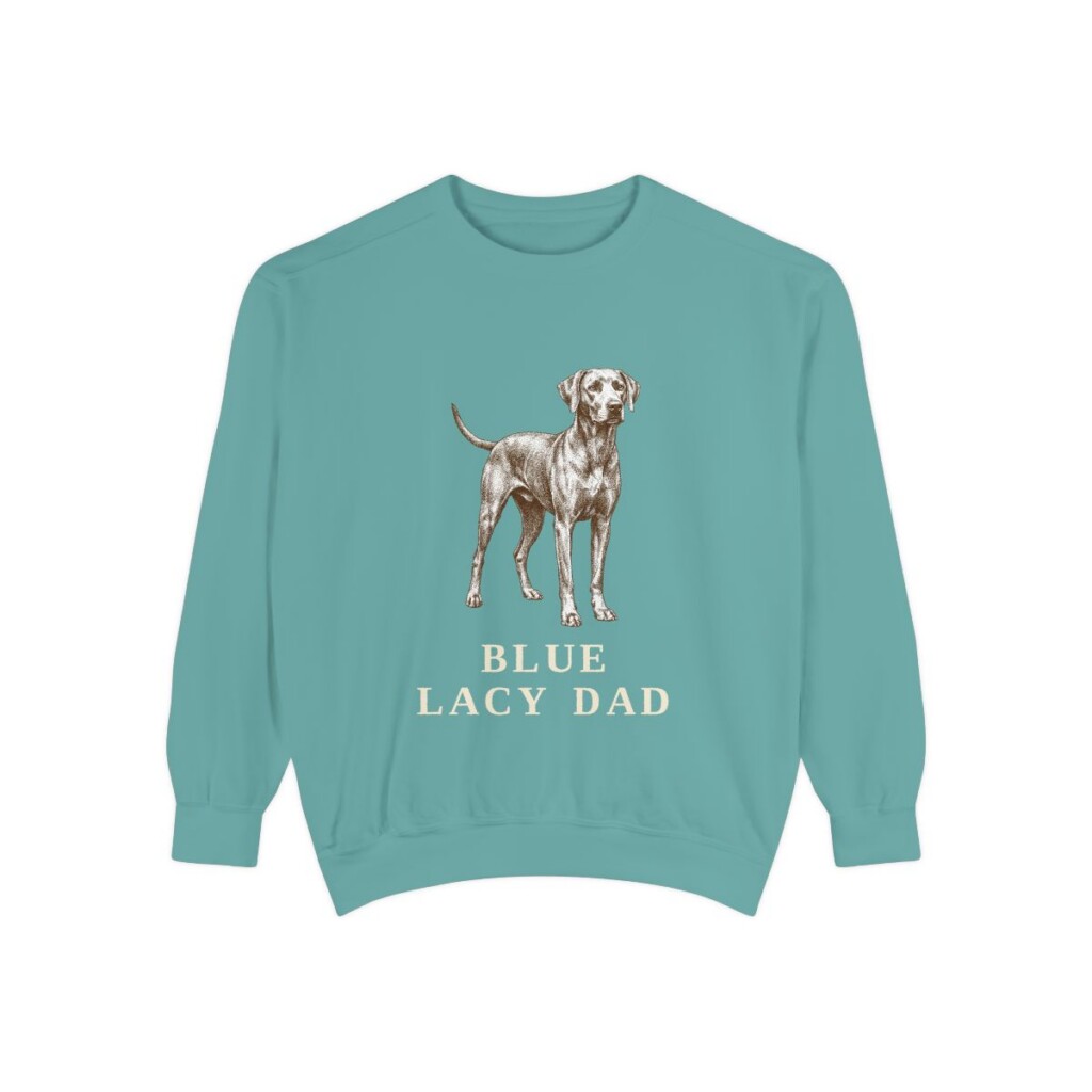 Blue Lacy Dad Sweatshirt, Seafoam, front view