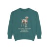 Blue Lacy Humor Sweatshirt, Blue Spruce, front view