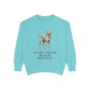Blue Lacy Humor Sweatshirt, Chalky Mint, front view