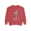 Blue Lacy Humor Sweatshirt, Crimson, front view