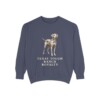 Blue Lacy Humor Sweatshirt, Denim, front view