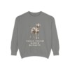 Blue Lacy Humor Sweatshirt, Grey, front view