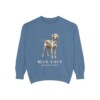 Blue Lacy Latin Sweatshirt, Blue Jean, front view