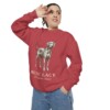 Blue Lacy Latin Sweatshirt, Crimson, person 2 context