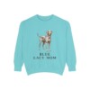 Blue Lacy Mom Sweatshirt, Chalky Mint, front view