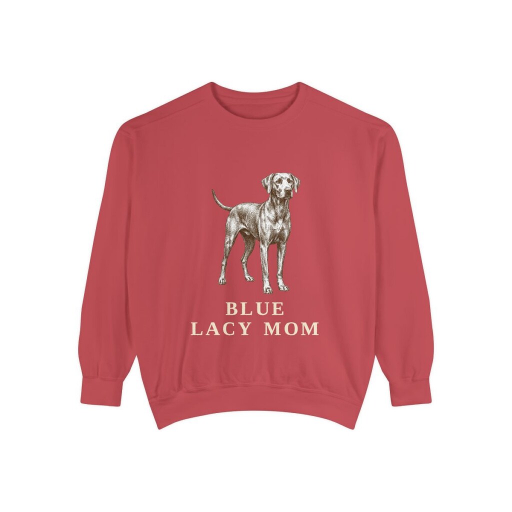 Blue Lacy Mom Sweatshirt, Crimson, front view