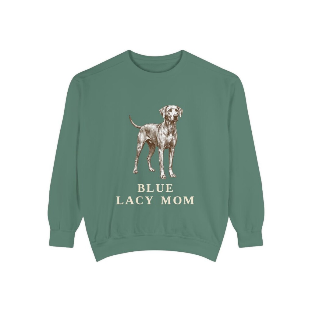 Blue Lacy Mom Sweatshirt, Light Green, front view